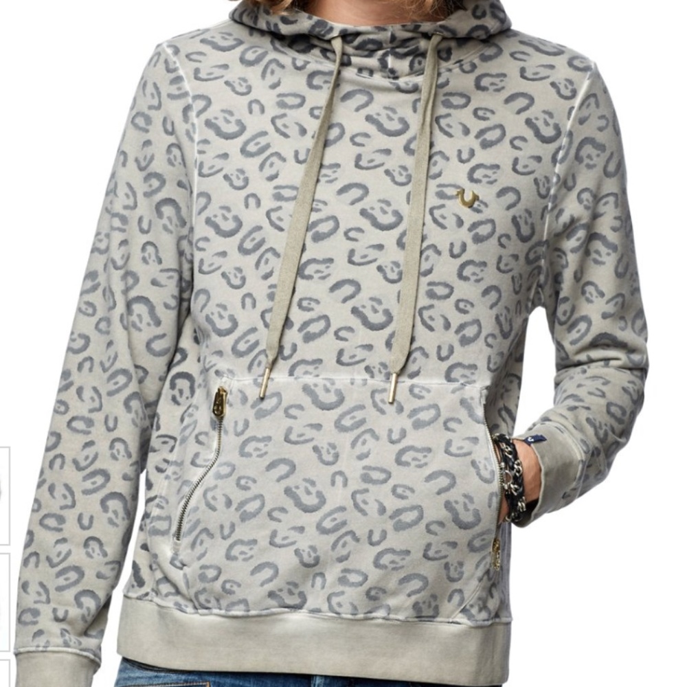 Men's True Religion Hoodie Leopard Size Small New